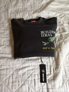 Building Ideas Graphic Black Crewneck Sweatshirt